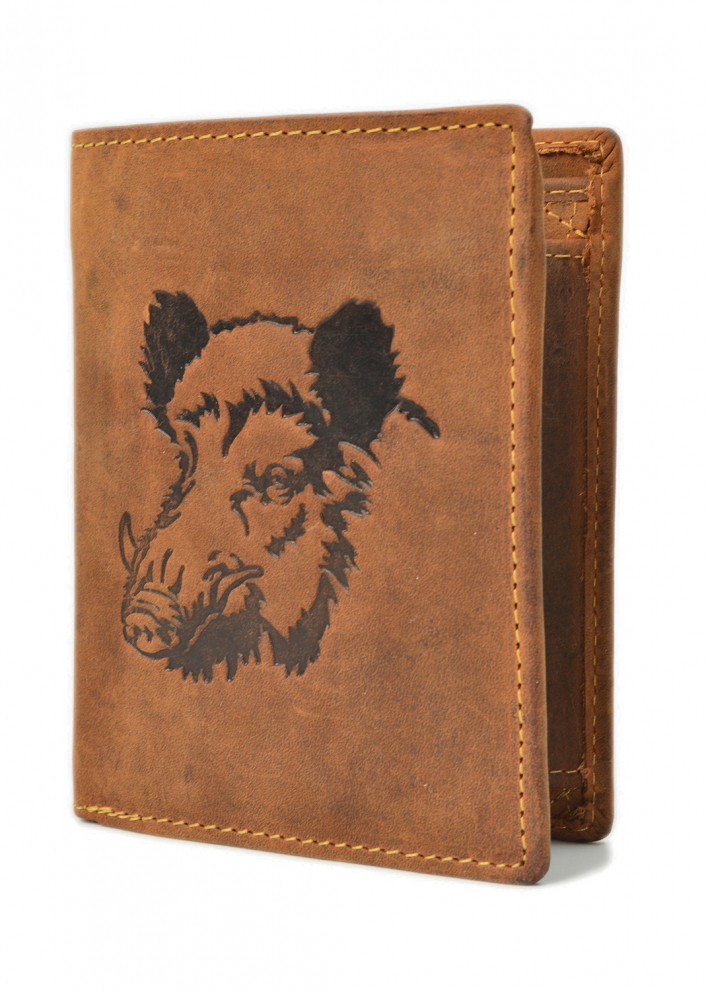Vintage Animal Collection Wild Boar brown Leder
